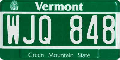 VT license plate WJQ848