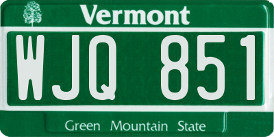 VT license plate WJQ851