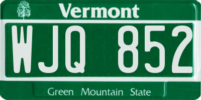 VT license plate WJQ852