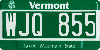 VT license plate WJQ855