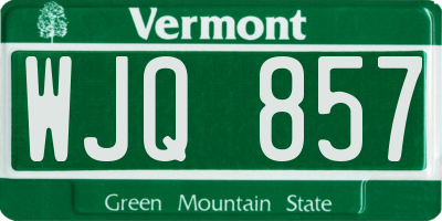 VT license plate WJQ857