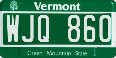 VT license plate WJQ860