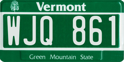 VT license plate WJQ861