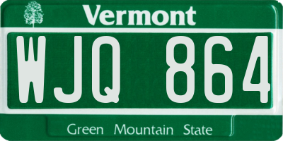 VT license plate WJQ864