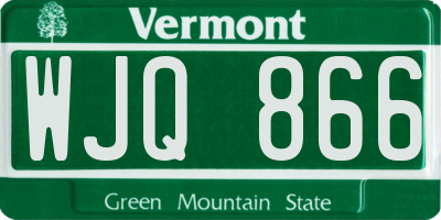 VT license plate WJQ866