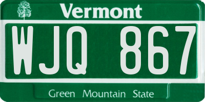 VT license plate WJQ867