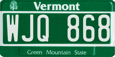 VT license plate WJQ868