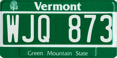 VT license plate WJQ873