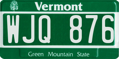 VT license plate WJQ876