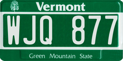 VT license plate WJQ877