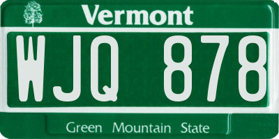 VT license plate WJQ878