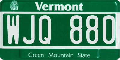 VT license plate WJQ880