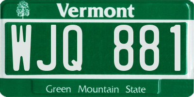 VT license plate WJQ881