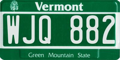 VT license plate WJQ882