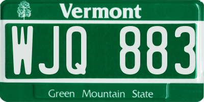 VT license plate WJQ883