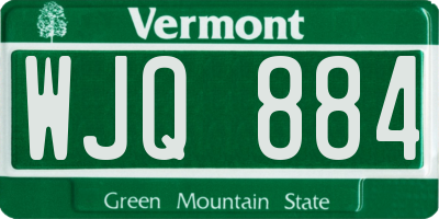 VT license plate WJQ884