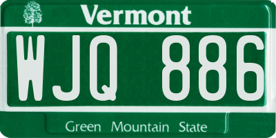 VT license plate WJQ886