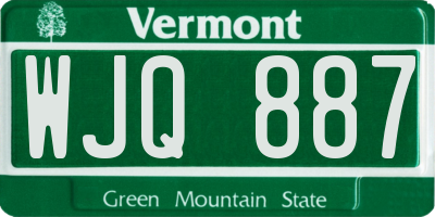 VT license plate WJQ887