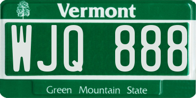 VT license plate WJQ888
