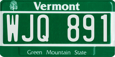 VT license plate WJQ891