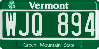 VT license plate WJQ894