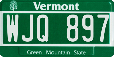 VT license plate WJQ897