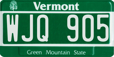 VT license plate WJQ905