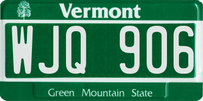 VT license plate WJQ906