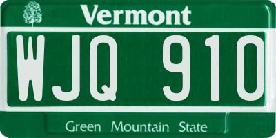 VT license plate WJQ910