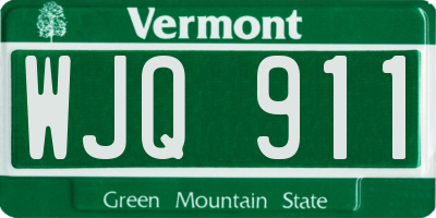VT license plate WJQ911
