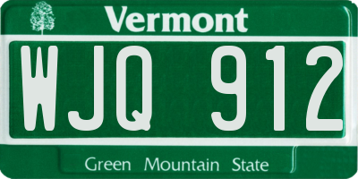 VT license plate WJQ912