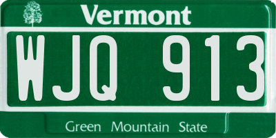 VT license plate WJQ913