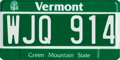 VT license plate WJQ914
