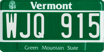 VT license plate WJQ915