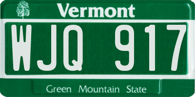 VT license plate WJQ917