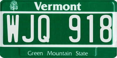 VT license plate WJQ918