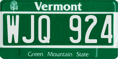 VT license plate WJQ924