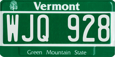 VT license plate WJQ928