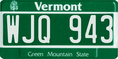 VT license plate WJQ943