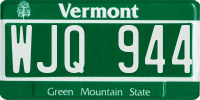 VT license plate WJQ944