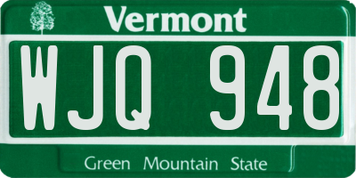 VT license plate WJQ948