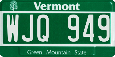 VT license plate WJQ949