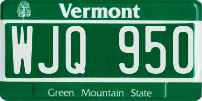 VT license plate WJQ950