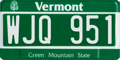 VT license plate WJQ951