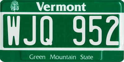 VT license plate WJQ952