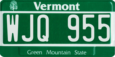 VT license plate WJQ955