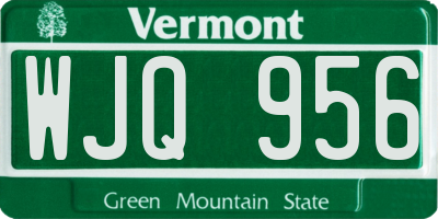 VT license plate WJQ956