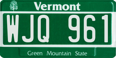 VT license plate WJQ961