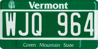 VT license plate WJQ964