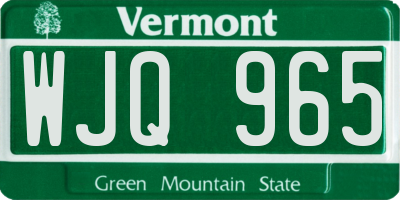VT license plate WJQ965